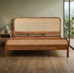 Natural Rattan Cane Round Corner Cot Bed without Storage for Living Room and Bedroom - Image 3