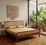 Natural Rattan Cane Round Corner Cot Bed without Storage for Living Room and Bedroom - Image 6