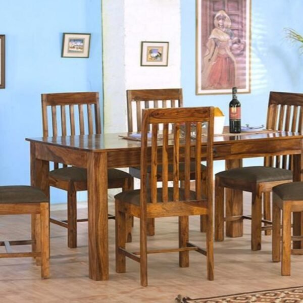 Gunnu Furniture Latest design of Sheesham Wood 6 Seater Wooden Dining Sets for Living Room and Home