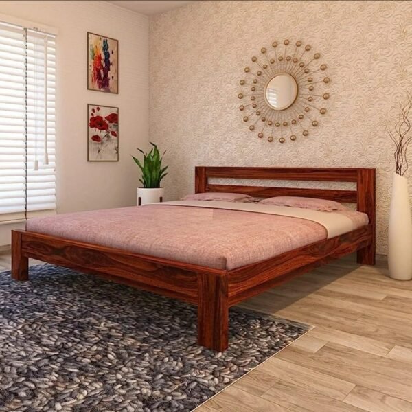 Gunnu Furniture Sheesham Wood Wooden Cot Bed without Storage for Bed Room COD Facility Available