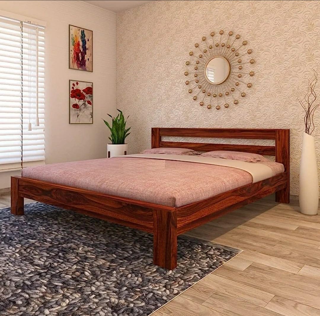 2025/06/1000177376.jpg Gunnu Furniture Sheesham Wood Wooden Cot Bed without Storage for Bed Room COD Facility Available - Image 1