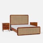 Gunnu Furniture Sheesham Wood Wooden Rattan Cane without Storage Cot Bed - Image 3