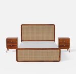Gunnu Furniture Sheesham Wood Wooden Rattan Cane without Storage Cot Bed - Image 4