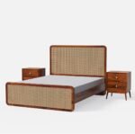 Gunnu Furniture Sheesham Wood Wooden Rattan Cane without Storage Cot Bed - Image 2