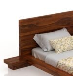 Gunnu Furniture Sheesham Wood Wooden Low Height Platform Bed with two Bedside tables - Image 3