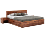 Sheesham Wood Wooden Box Storage Rectangular Slat Bed (King, Queen, Double and Single) - Image 5