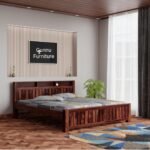 Gunnu Furniture Sheesham Wood Bed without Storage