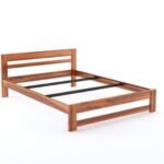 Sheesham Wood Wooden Cot Bed with 2 Horizontal Bar Headboard without Storage for Bedroom, Living Room and Hotel - Image 3