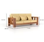 Sheesham Wood Wooden Sofa Set One, Two and Three (1, 2, 3 ) Seater For Home and Office - Image 9
