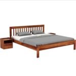 Sheesham Wood Wooden Cot Bed with Vertical Bar Headboard without Storage for Bedroom, Living Room and Hotel - Image 10
