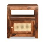 Sheesham Wood Wooden Natural Cane Bed Side Table - Image 3