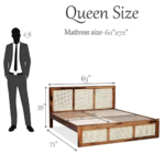 Rattan Solid Sheesham Wood Cane Bed - Image 8