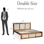 Rattan Solid Sheesham Wood Cane Bed - Image 10