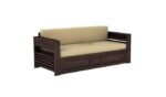 Sheesham Wood Walnut Sofa Cum Bed with Storage for Living Room and Office - Image 4