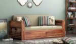 Sheesham Wood Wooden Sofa Cum Bed with Storage for Living Room and Office - Image 5