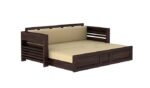 Sheesham Wood Walnut Sofa Cum Bed with Storage for Living Room and Office - Image 5