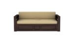 Sheesham Wood Walnut Sofa Cum Bed with Storage for Living Room and Office - Image 7