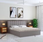 Wooden Upholstered Bed with Tufted Headboard/Wooden Cot/Palaung For Bedroom
