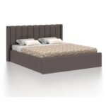 Wooden Upholstered Bed with Tufted Headboard/Wooden Cot/Palaung For Bedroom - Image 4
