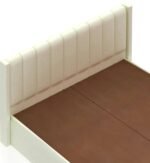Wooden Upholstered Bed with Tufted Headboard/Wooden Cot/Palaung For Bedroom ( Colour Off White ) - Image 3