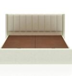 Wooden Upholstered Bed with Tufted Headboard/Wooden Cot/Palaung For Bedroom ( Colour Off White ) - Image 5