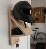 1pc Helmet Holder | Gunnu Helmet Holder- for Coats, Keys, Motorcycle Accessories Multipurpose Wall Mountable Hanger - Perfect for Helmets, Laptops, Handbags, Backpacks, and Umbrellas
