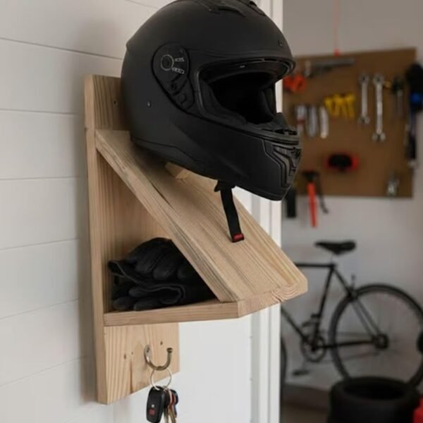 1pc Helmet Holder | Gunnu Helmet Holder- for Coats, Keys, Motorcycle Accessories Multipurpose Wall Mountable Hanger - Perfect for Helmets, Laptops, Handbags, Backpacks, and Umbrellas