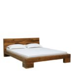 Shiva-P45 Sheesham Wood Queen Size Bed In Rustic Teak Finish - Image 3