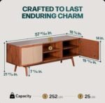 Sheesham Wood Solid Wooden Natural Rattan Cane Tv Cabinet,TV Unit Console table - Image 5