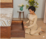 4DS Sheesham Wood Bed with Drawer Storage and Rattan Cane Detailing - Image 8