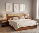 4DS Sheesham Wood Bed with Drawer Storage and Rattan Cane Detailing - Image 6