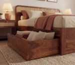 4DS Sheesham Wood Bed with Drawer Storage and Rattan Cane Detailing - Image 3